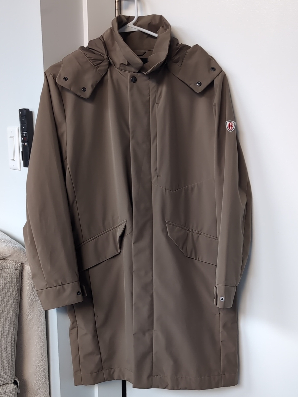 Conte Of Florence Olive Brown Hooded Raincoat Jacket
